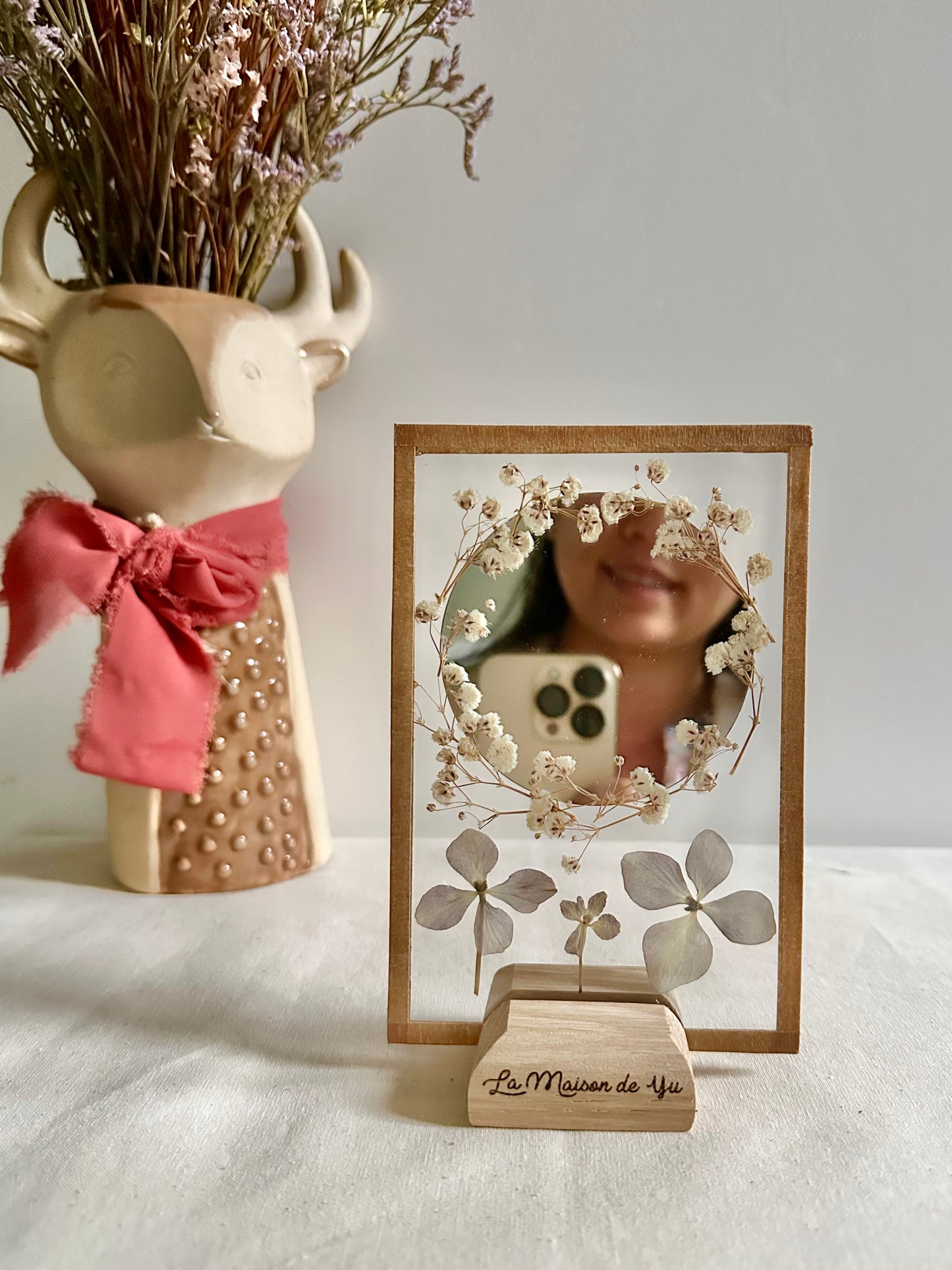 Mignonnerie Fleurie - mirror 15x10cm - white/yellow