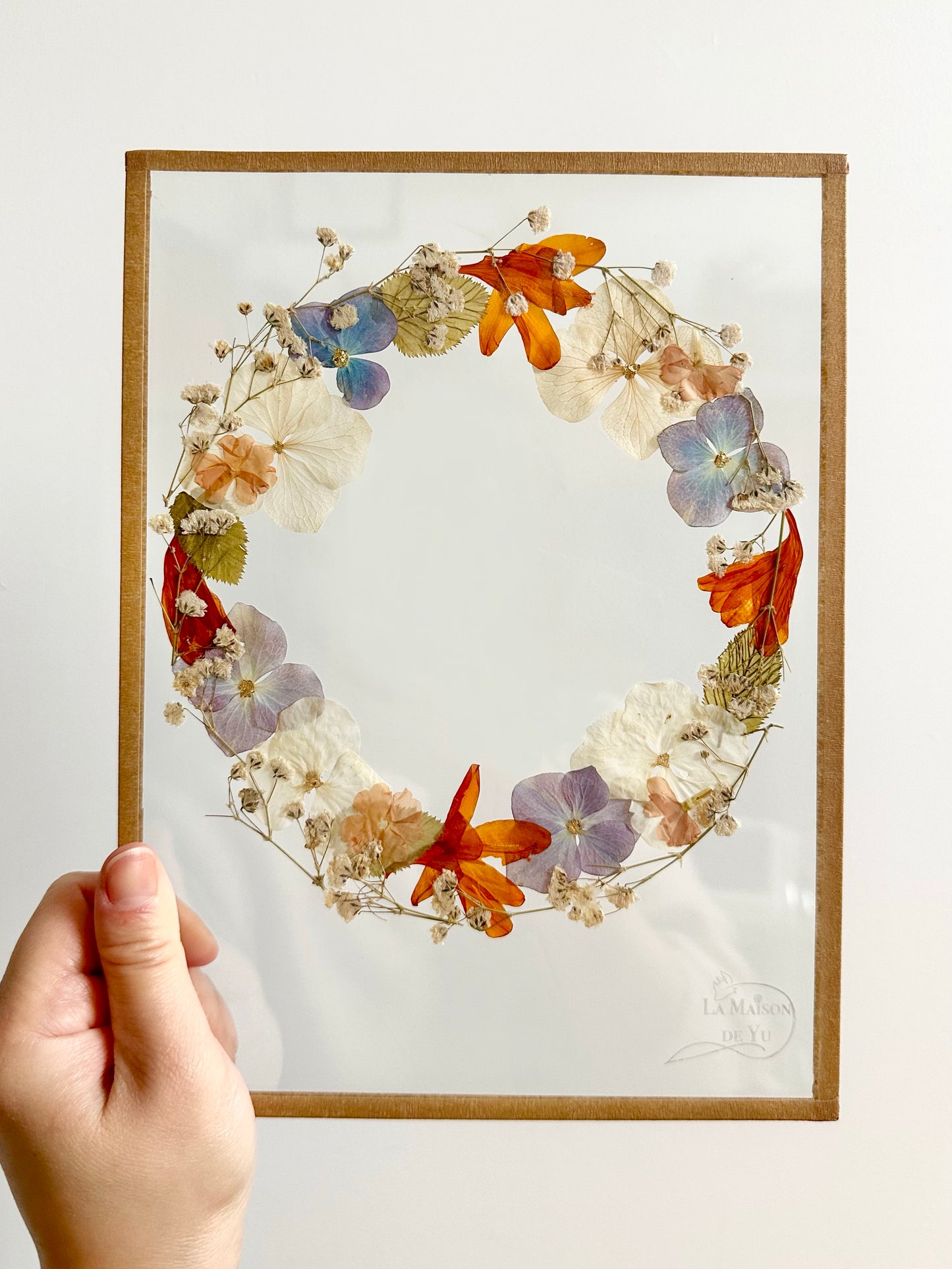 Couronne de fleurs  - Herbier minimaliste n°25 - 18x24 cm
