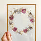 Couronne de fleurs  - Herbier minimaliste n°28 - 18x24 cm